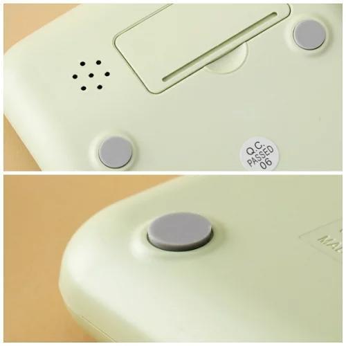 電卓 12桁 ピンク クリア 透明 丸ボタン 可愛い 電池式 単4電池_画像3