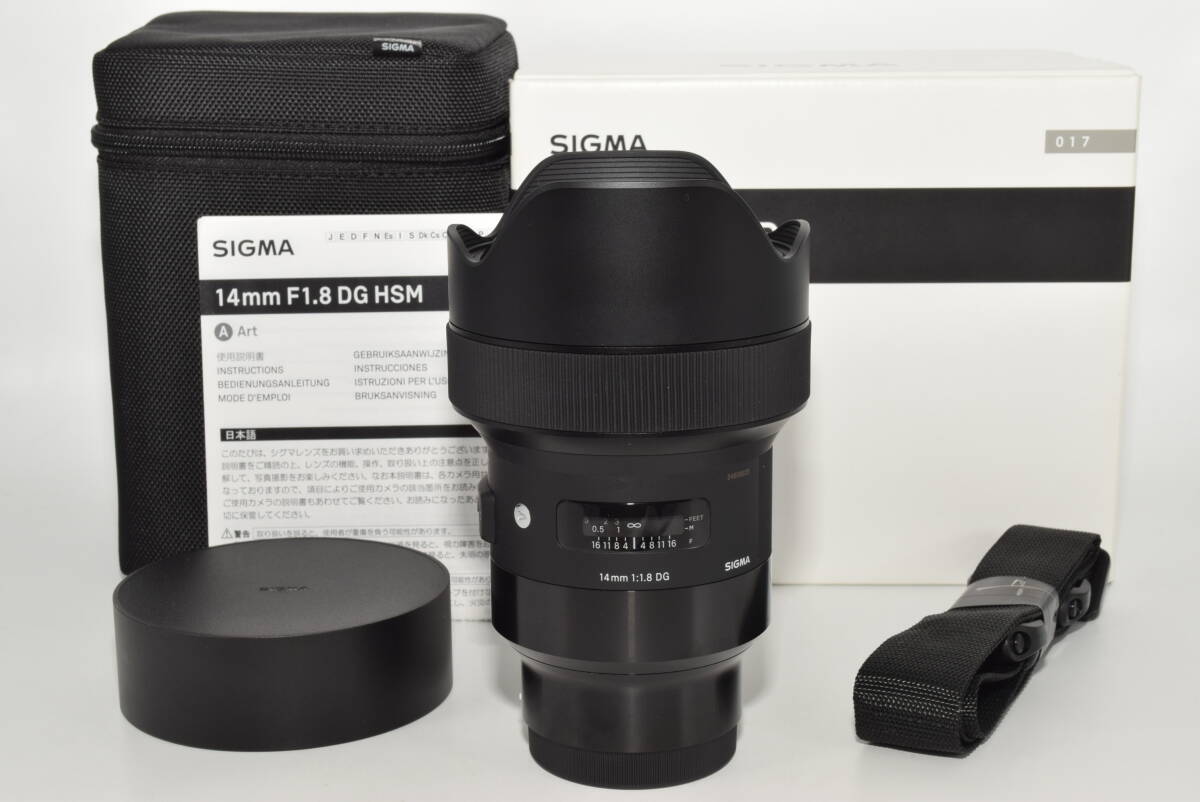 【特上品】 SIGMA シグマ Sony Eマウント レンズ 14mm F1.8 DG HSM 単焦点 広角 フルサイズ Art ミラーレス 専用　#6904_画像1