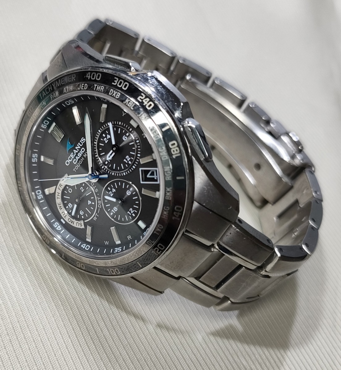 稼働品 CASIO OCEANUS 定価131,250円 電波ソーラー腕時計 OCW-S1200 メンズ チタン オシアナス_画像1