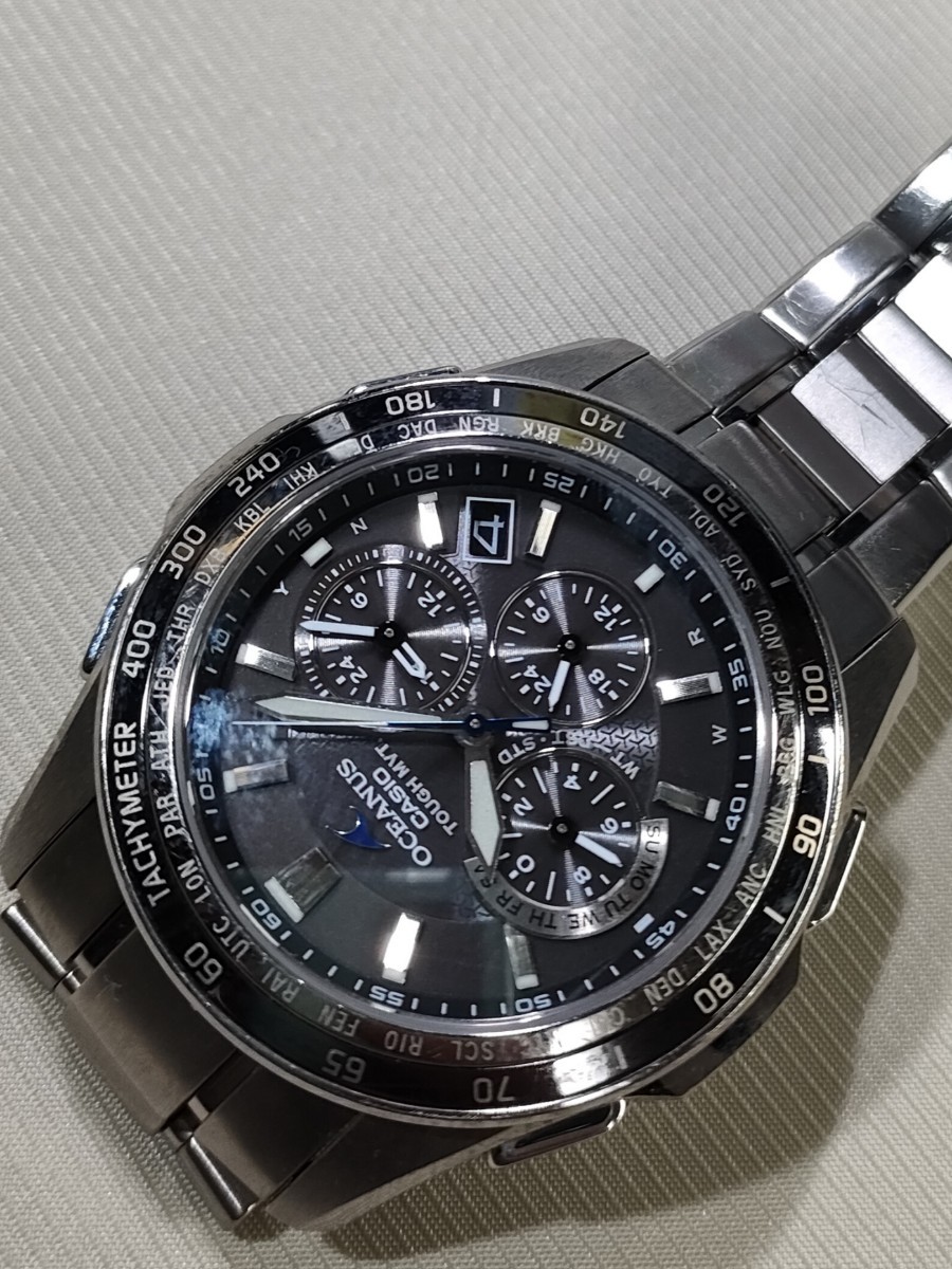 稼働品 CASIO OCEANUS 定価131,250円 電波ソーラー腕時計 OCW-S1200 メンズ チタン オシアナス_画像2