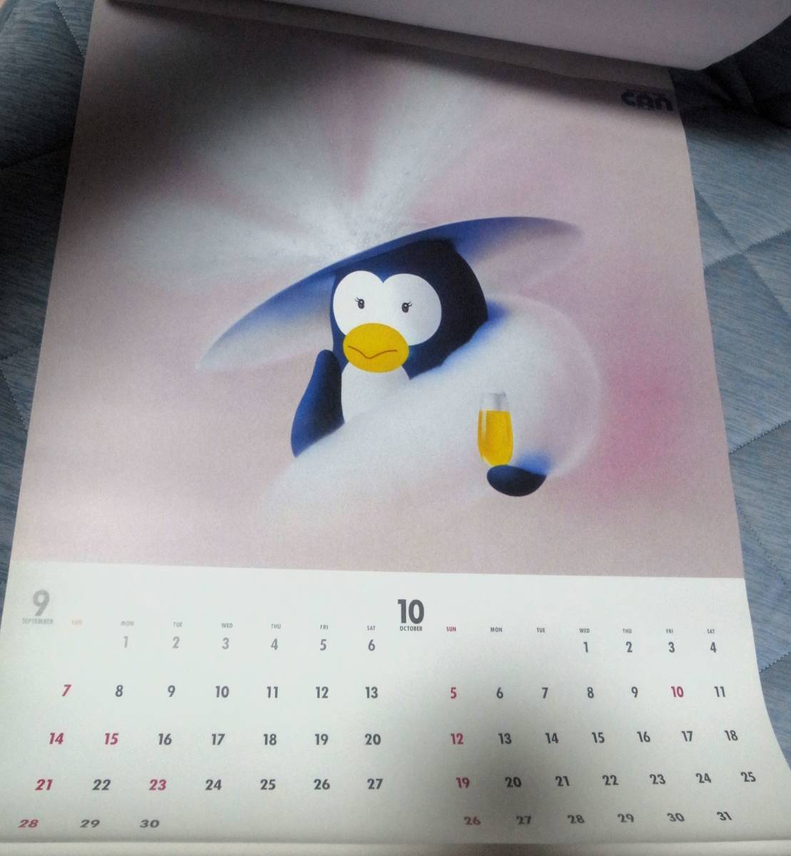 ◎SUNTORY BEER カレンダー1986年（昭和61年）ペンギンデザイン〔未使用保管品〕_画像7