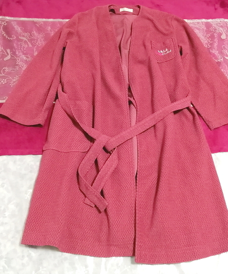 MICHELLE BERTHET made in Japan pin Claw b/ cardigan / feather woven Made in japan pink robe cardigan