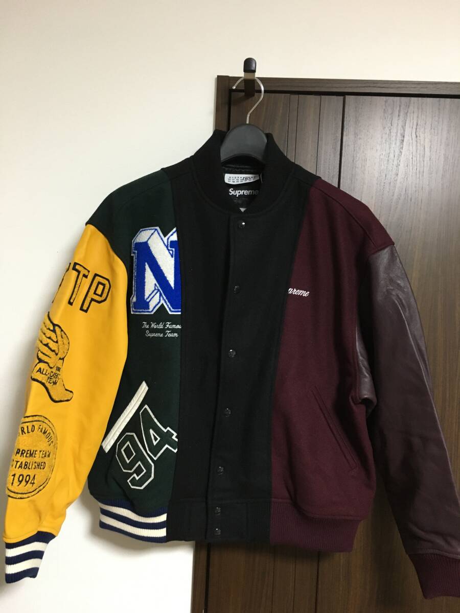 希少新品 M シュプリーム メゾン マルジェラSupreme MM6 Maison Margiela Split Varsity Jacket Multicolor バーシティ 24SS ノベルティの画像2