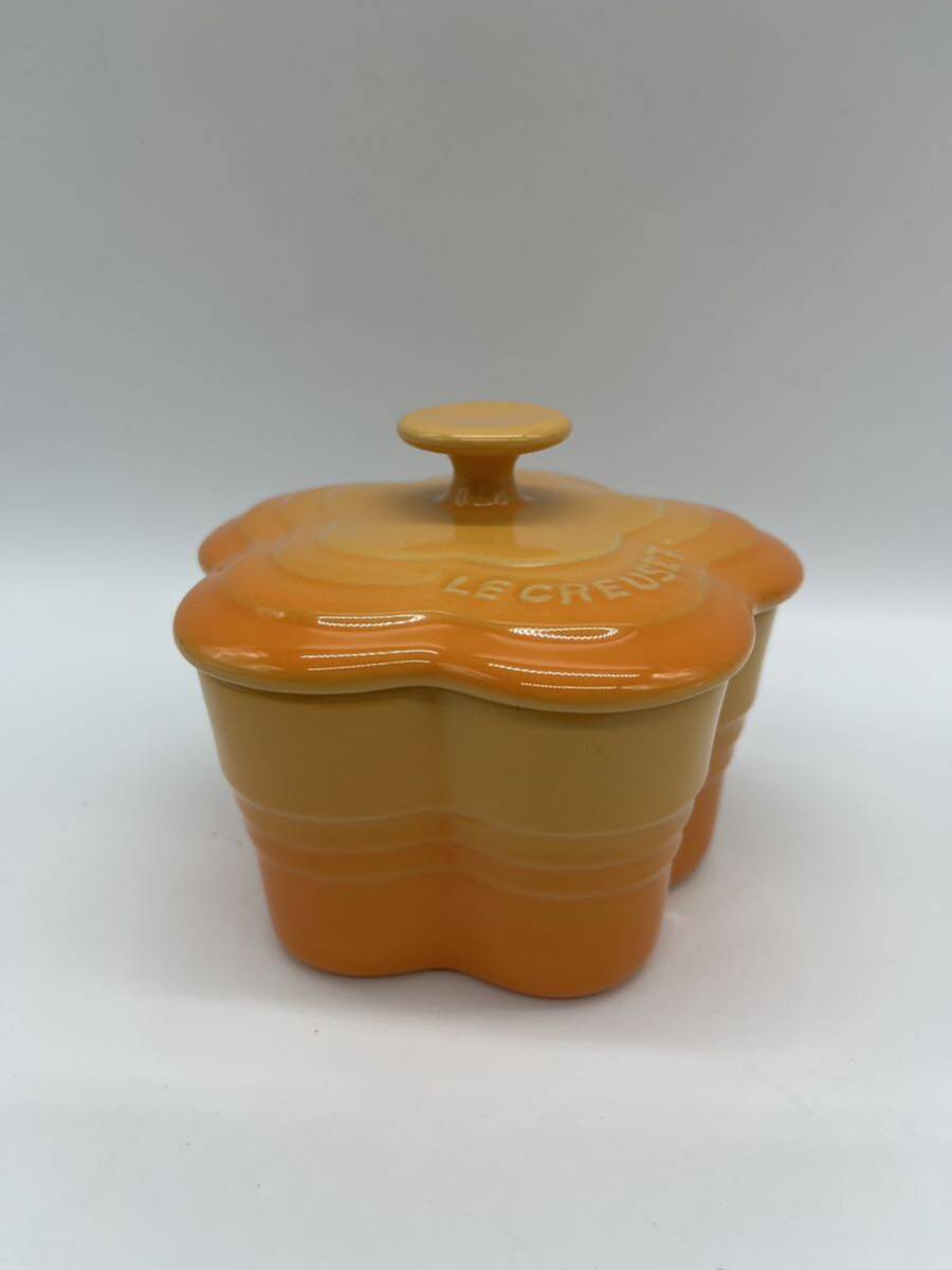 【1円〜】LE CREUSET （ル・クルーゼ） ラムカン フタ付き フルールSの画像1