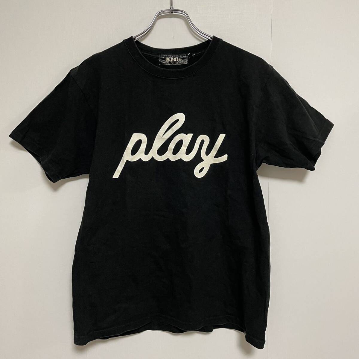 PO1 PLAYDESIGN プレイデザイン メンズ 半袖Tシャツ Mサイズ 黒 ブラック ロゴ_画像1