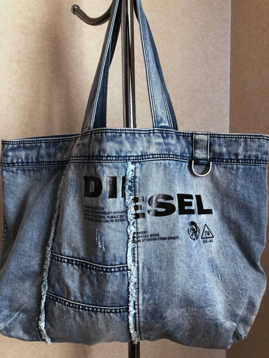 ●人気デニム！DIESEL ディーゼル ヘヴィブリーチ ダメージ トートバッグ メンズ レディース メンズ レディース ロゴ 即納 即決 55DSL●339の画像9