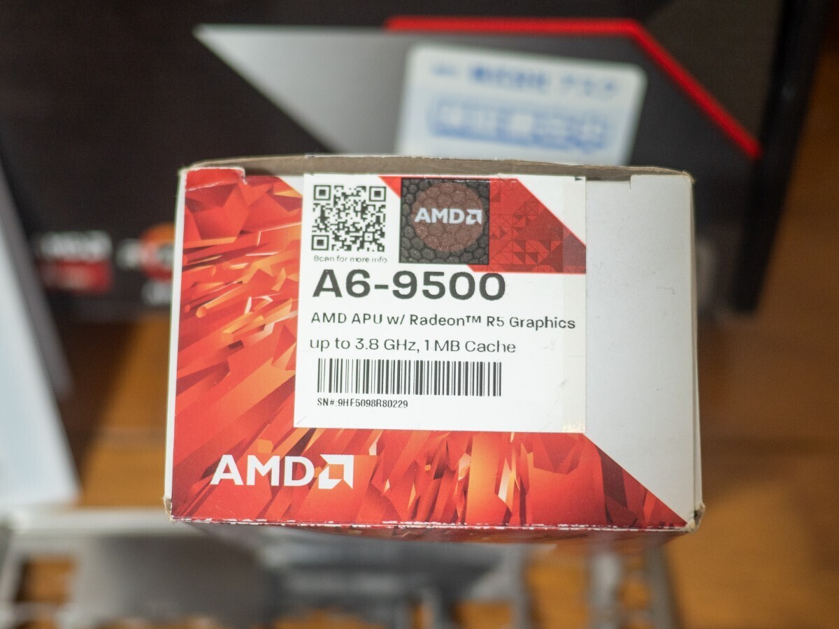 Asrock A320M-HDV R4.0 AM4マザーボード AMD A6-9500 CPUメモリ4GB セット 動作品_画像3