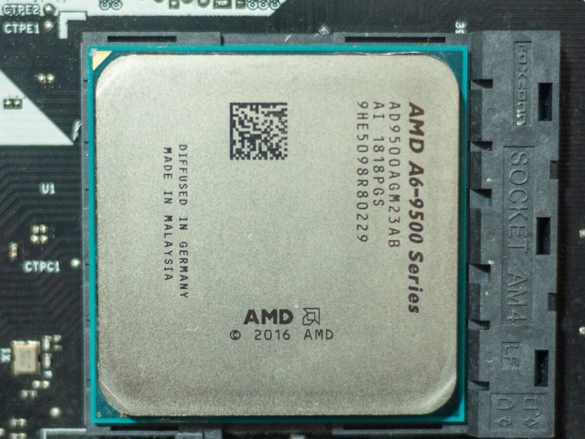 Asrock A320M-HDV R4.0 AM4マザーボード AMD A6-9500 CPUメモリ4GB セット 動作品_画像5