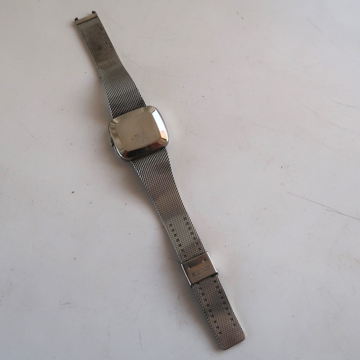 古い 腕時計 SEIKO セイコー クオーツ 4130-5240 スクエア 動作未確認 ジャンク_画像3