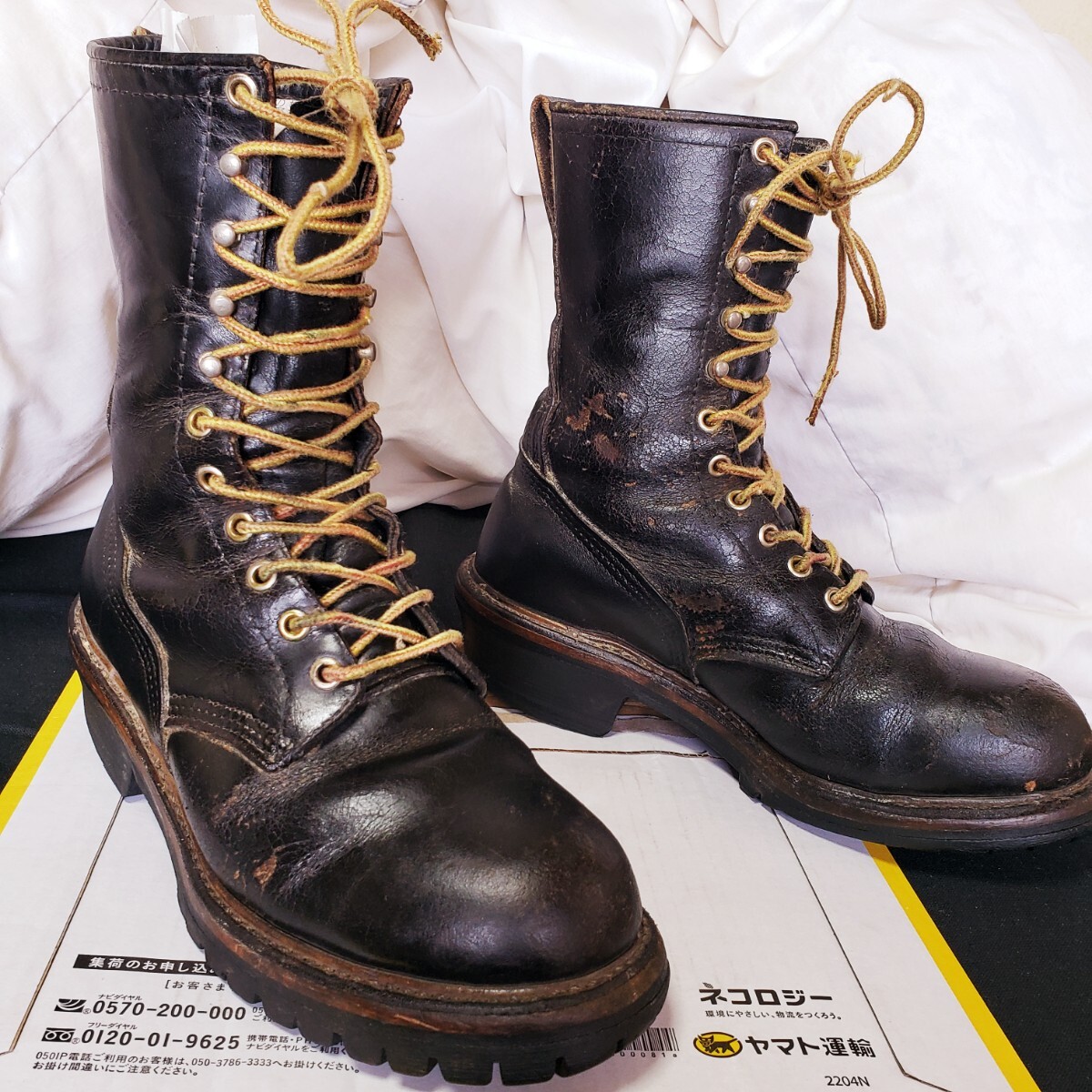 PT91 茶芯 ヴィンテージ REDWING レッドウィング 2218 LOGGER boots ロガー ブーツ vintage 皮革 leather レザー Black 黒 ブラック 米国製