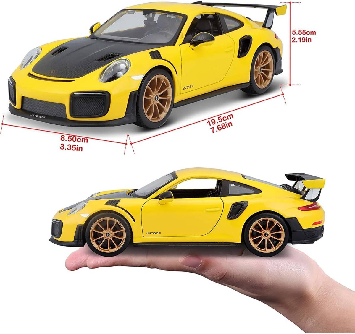 ☆即決☆ 1/24 ポルシェ 911 GT2 RS Maisto 2018 Porsche 911 GT2 RS レース スポーツカー ダイキャストカー Diecast Model ミニカー_画像6