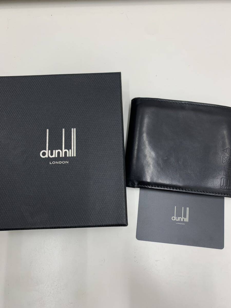 dunhill ダンヒル ブラック 二つ折り財布 カードケース 箱付き 5546_画像1