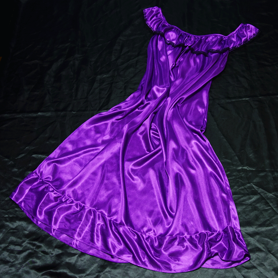  lustre .... nylon room wear One-piece lavender large size 