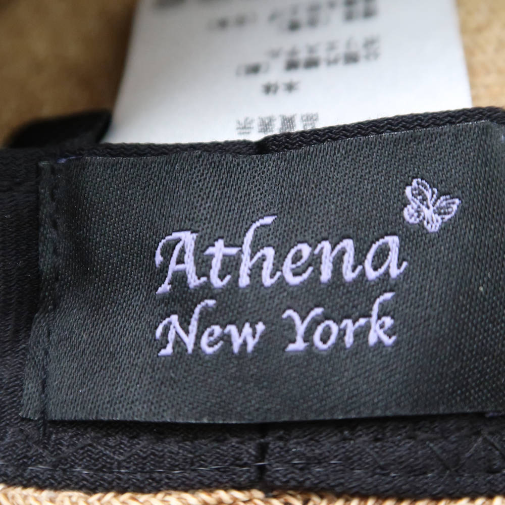 美品 Athena New York アシーナニューヨーク リサコ ハット ポリエステル他 麦わら帽子 リボン レディース AO1647C_画像4