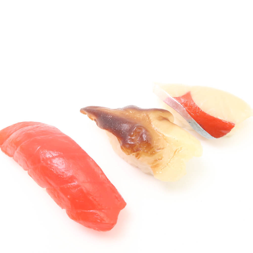 食品サンプル 寿司 すし まぐろ 玉子 ハマチ カニ トリ貝 サバ 6点 展示 食玩 業務用 リアルサイズ HO357_画像4