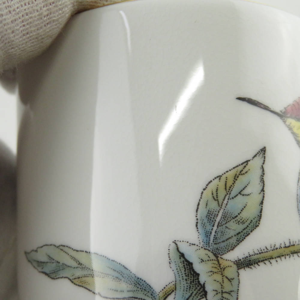 美品 WEDGWOOD ウェッジウッド ハミングバード デミタスカップ＆ソーサー 金彩 鳥 SU5707U_画像4