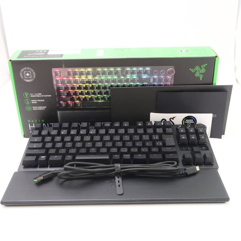 Красота Razer Razor Huntsman V3 Pro Tenkeless JP Gaming Keyboard Беспроводная проводная ПК Периферийное устройство черное оси японское язык