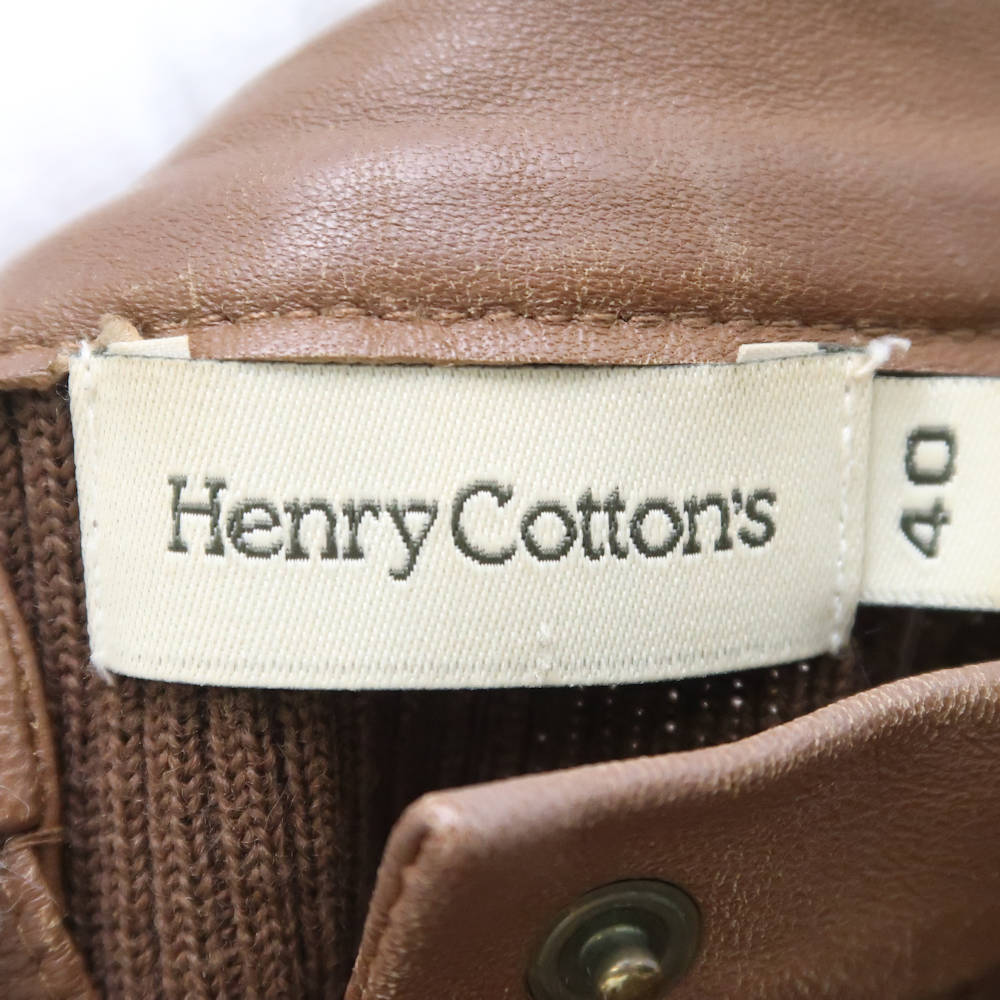 Henry Cottons ヘンリーコットンズ カーディガン 40 ウール100％ 羊革 レディース AY5396A54_画像3