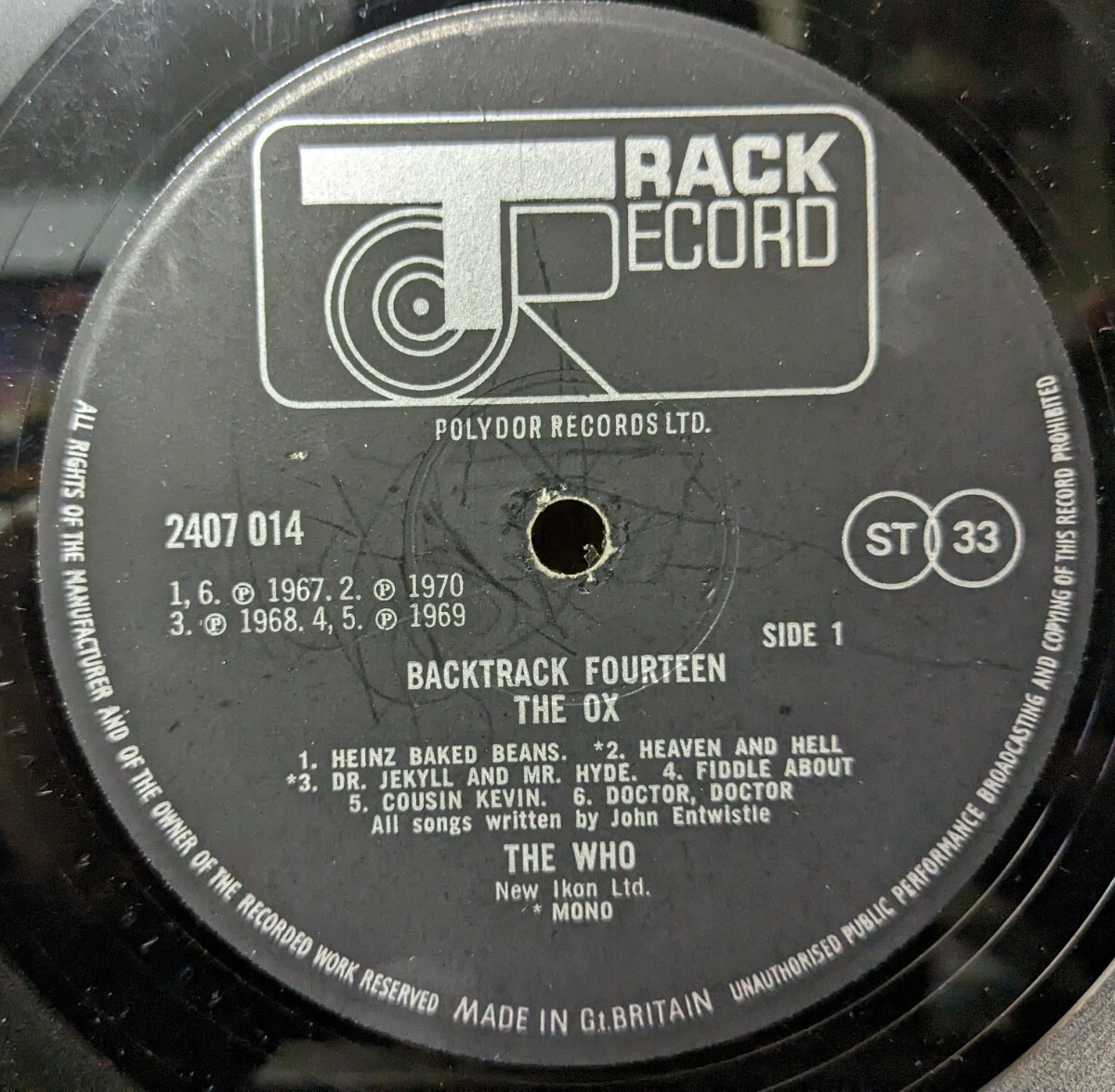 ☆THE WHO/THE OX ; backtrack 14 1970'UK TRACK_画像3