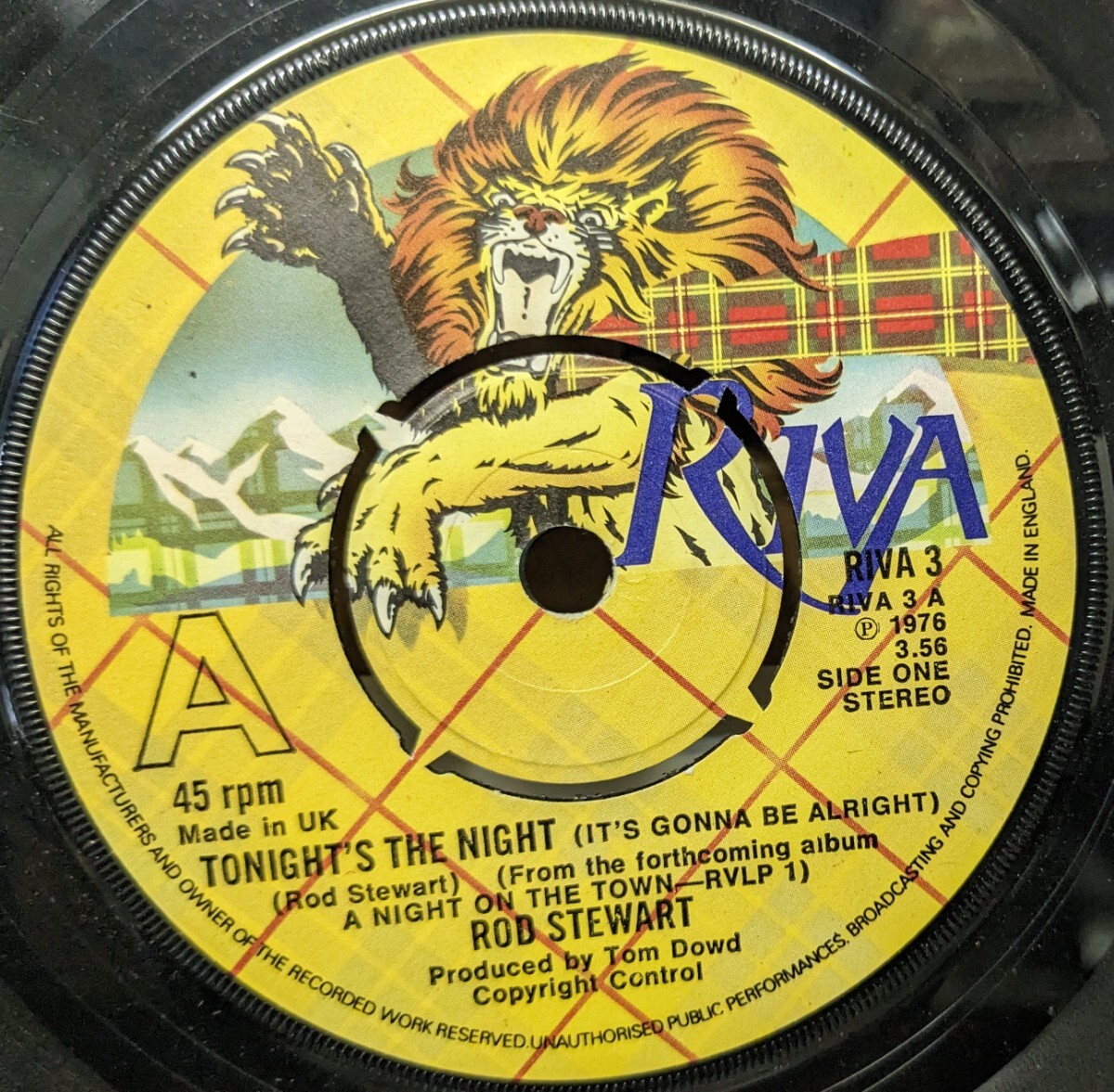 ☆ROD STEWART/TONIGHT'S THE NIGHT1976'UK RIVA 7INCH_画像2