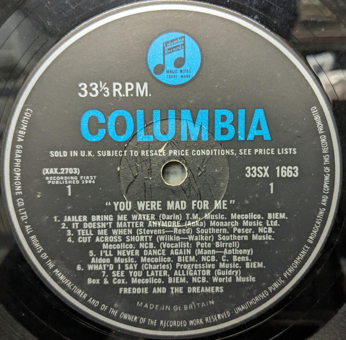 ◎特選◎FREDDIE AND THE DREAMERS/YOU WERE MAD FOR ME1964'UK COLUMBIA MONO_画像3