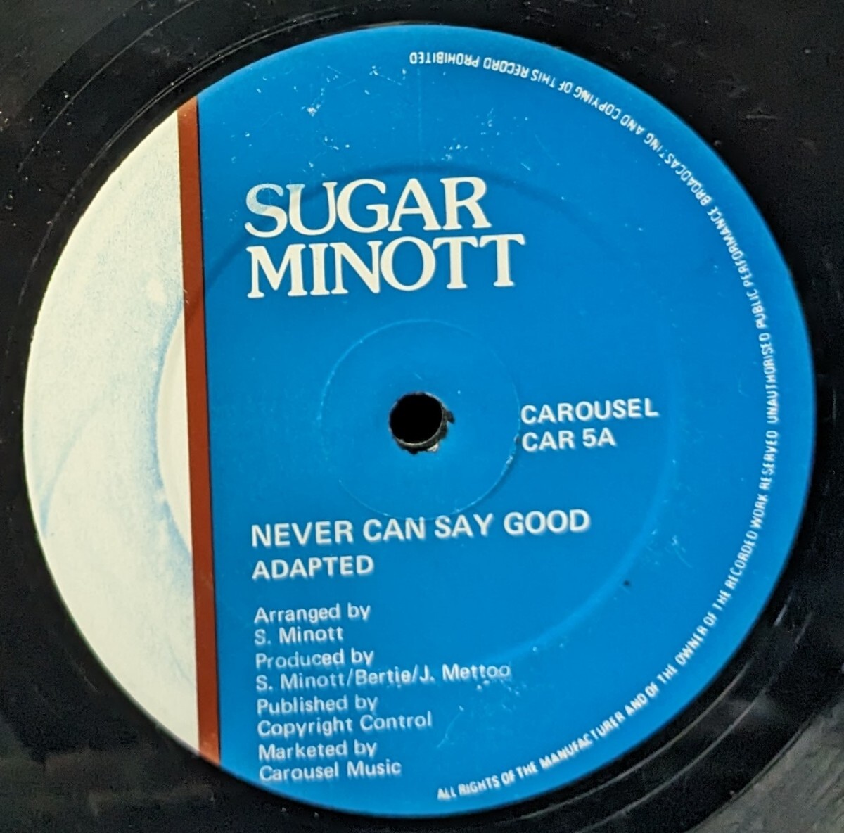 ☆SUGAR MINOTT/NEVER CAN SAY GOOD1983'UK CAROUSEL12INCH_画像2