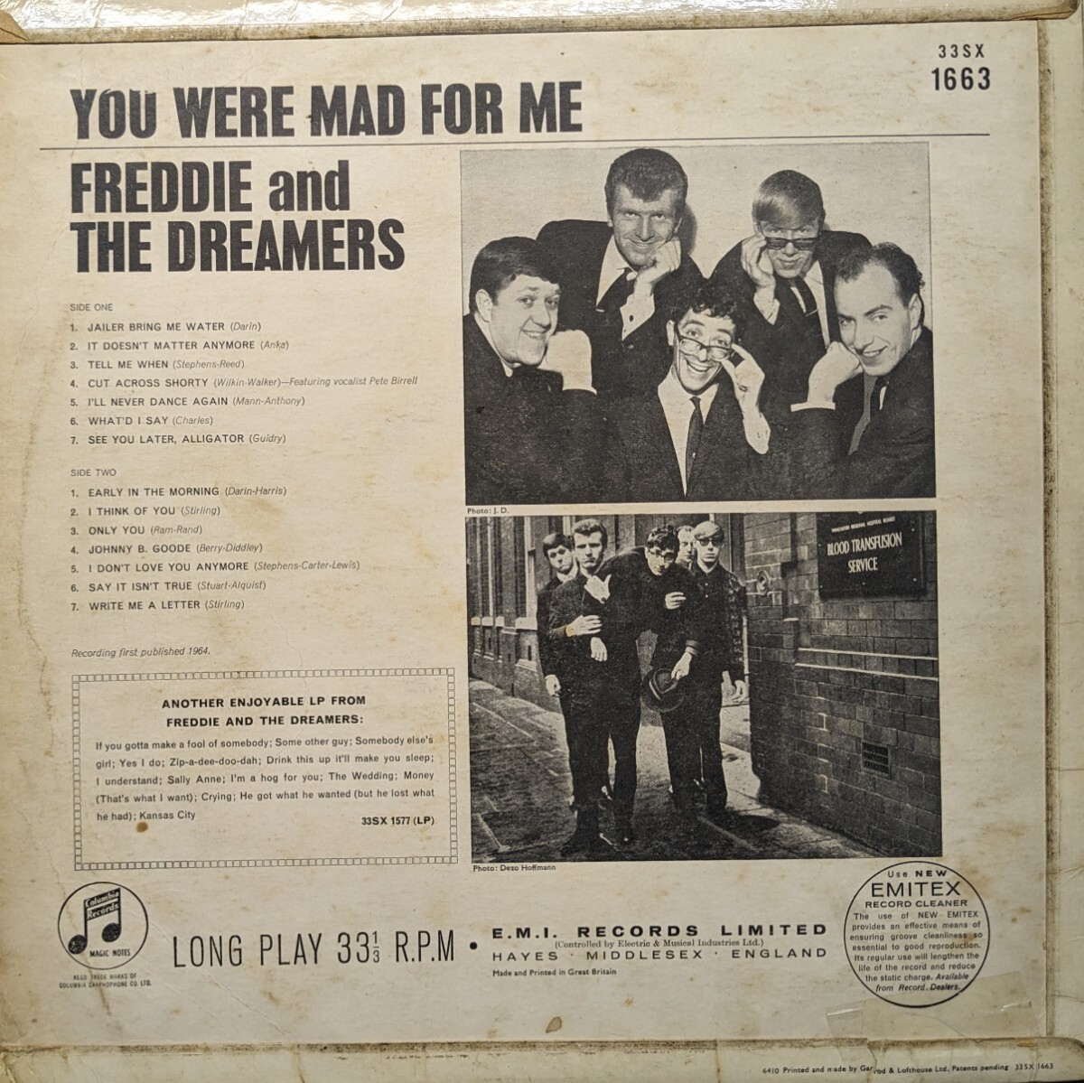 ◎特選◎FREDDIE AND THE DREAMERS/YOU WERE MAD FOR ME1964'UK COLUMBIA MONO_画像2