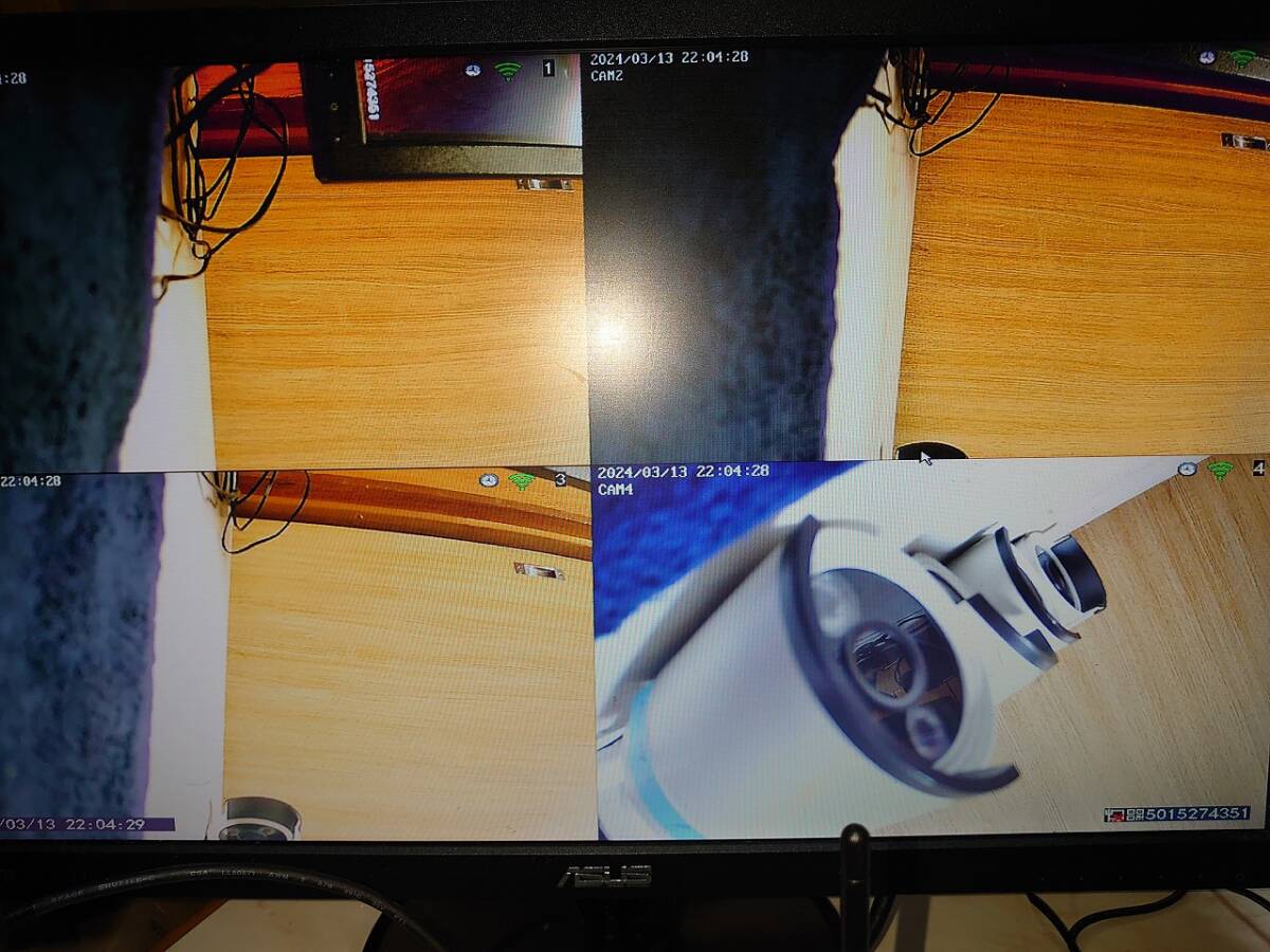 監視、防犯カメラ　NVR　ワイヤレスカメラ4台セット　HDD２T　ＩＰカメラ　防水　ライブ配信　良品　4_画像2