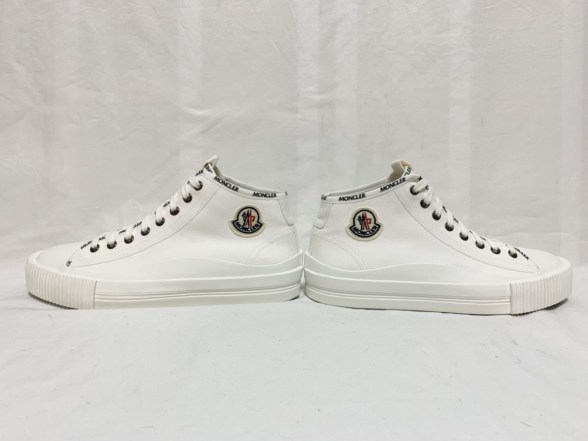 希少 超美品 モンクレール MONCLER Lissex ロゴワッペン キャンバス トリコロール レースアップ ハイカット スニーカー 白 39 23.5～24cm_画像8