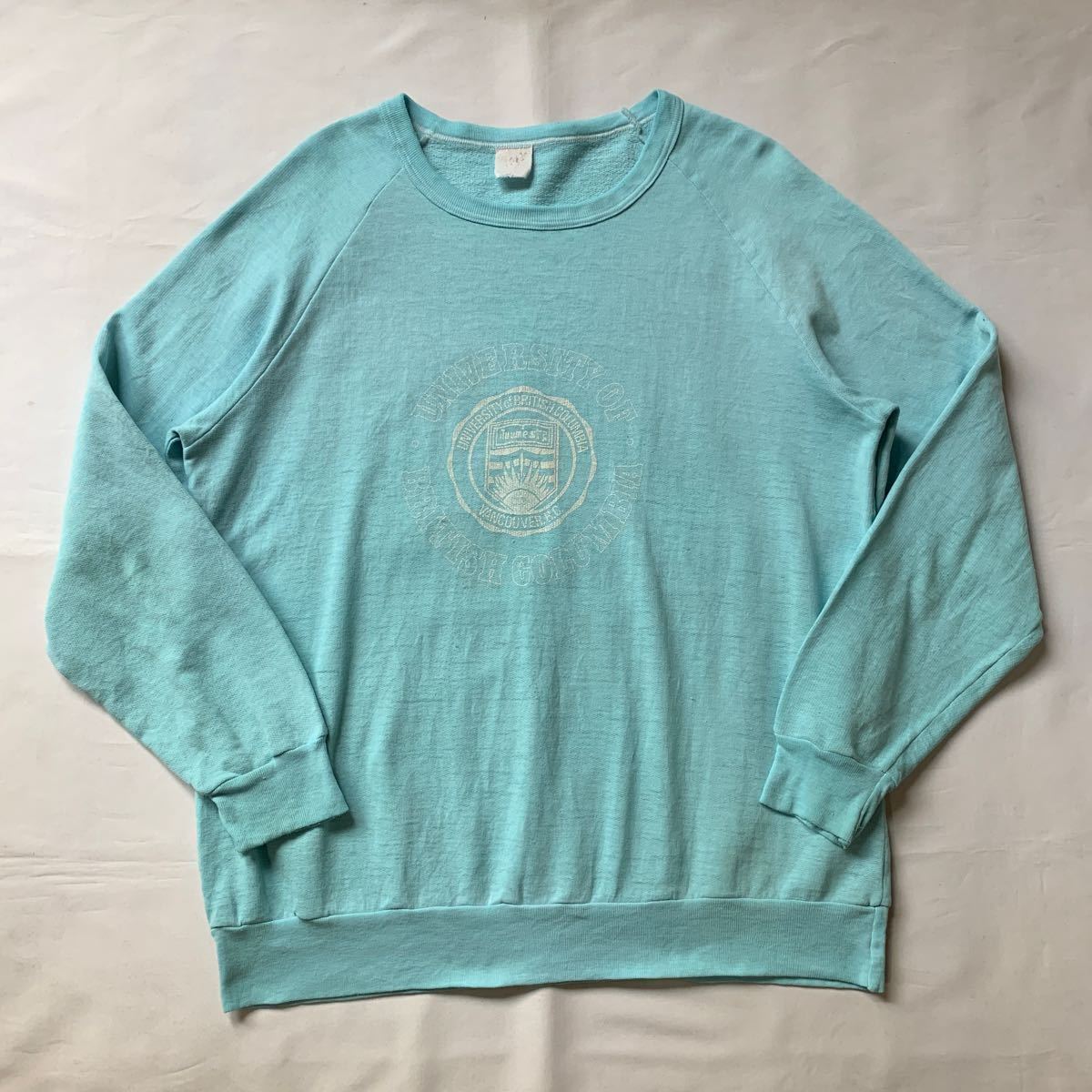 70s PRINTED SWEAT ヴィンテージ ビンテージ プリントスウェット バインダーネック ラグランスリーブ XL アメカジ アメトラ 60s_画像2