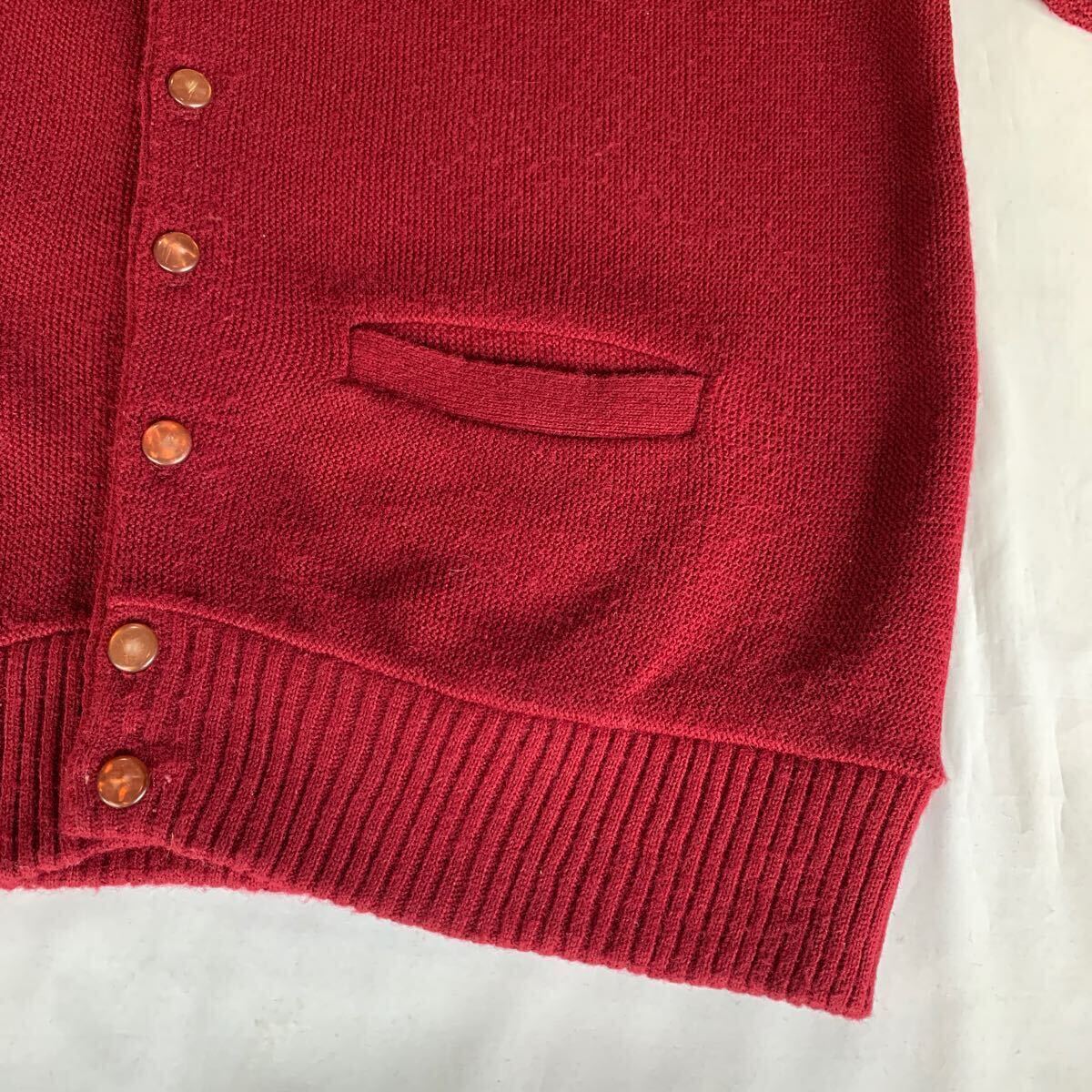 ~70s ACRYLIC KNIT CARDIGAN BURGUNDY ヴィンテージ ビンテージ アクリルニットカーディガン バーガンディー アメトラ トラッド 60s_画像5