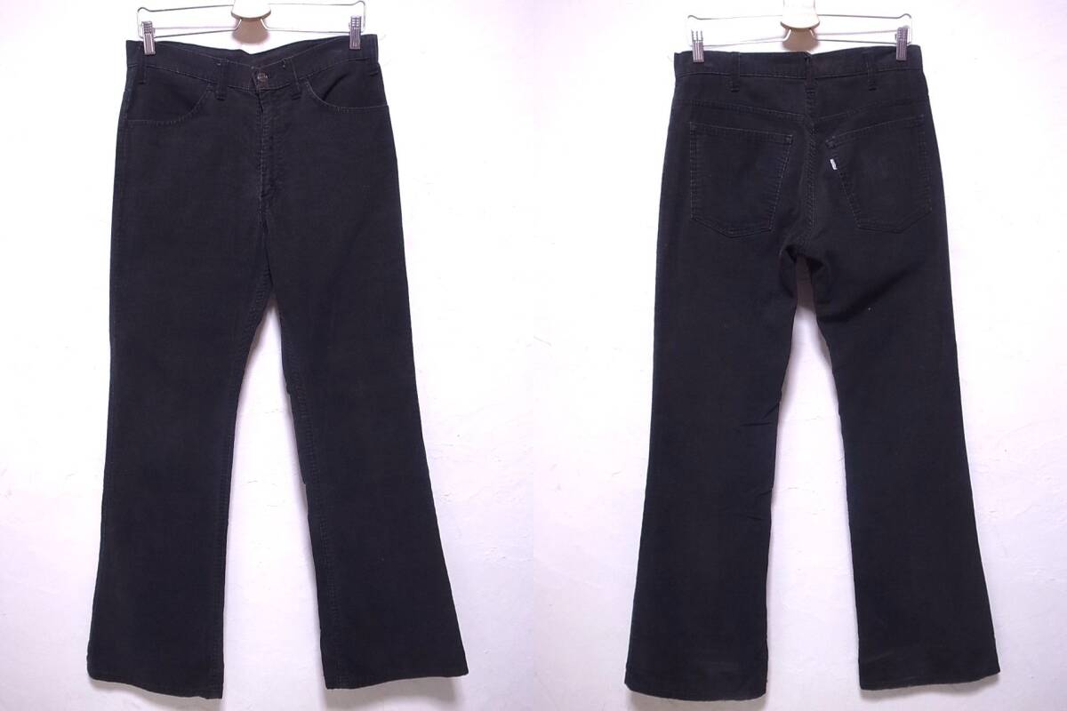 【ブラック】70s Levis 646-1558 リーバイス コーデュロイパンツ 黒 /ビンテージ50s60s80s90s 501 505 518 カツラギ 606 ビッグE BIGE 赤耳_画像2