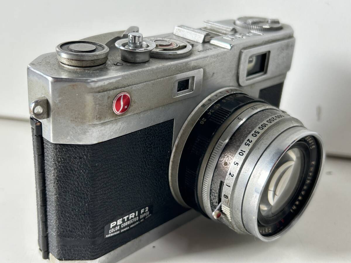 Aj476*PETRIpetoli* film camera F2 COLOR CORRECTED SUPER lens 1:2 f=4.5cm range finder 