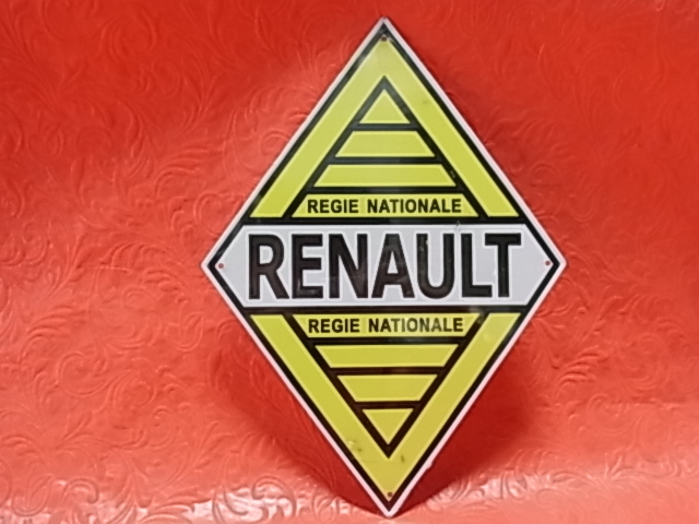 古い Renault Regie Nationale ルノー 公団 看板 【たぶん新品】 ビンテージ ブリキ サイン プレート 高さ325_画像7