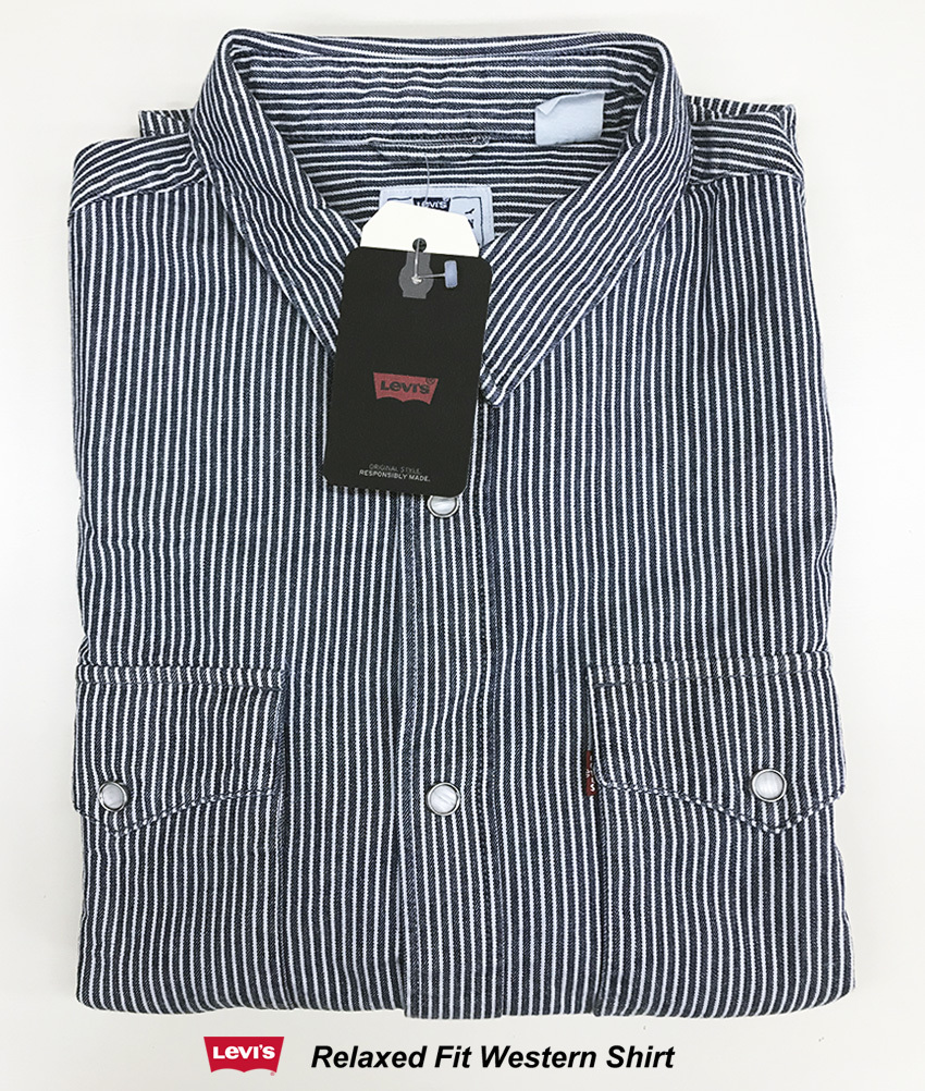 新品タグ付/1点のみ■LEVISリーバイス■ウエスタンシャツRelaxed Fit Western ヒッコリーShirt/A19190030/M(S)■在庫限り■ _画像4