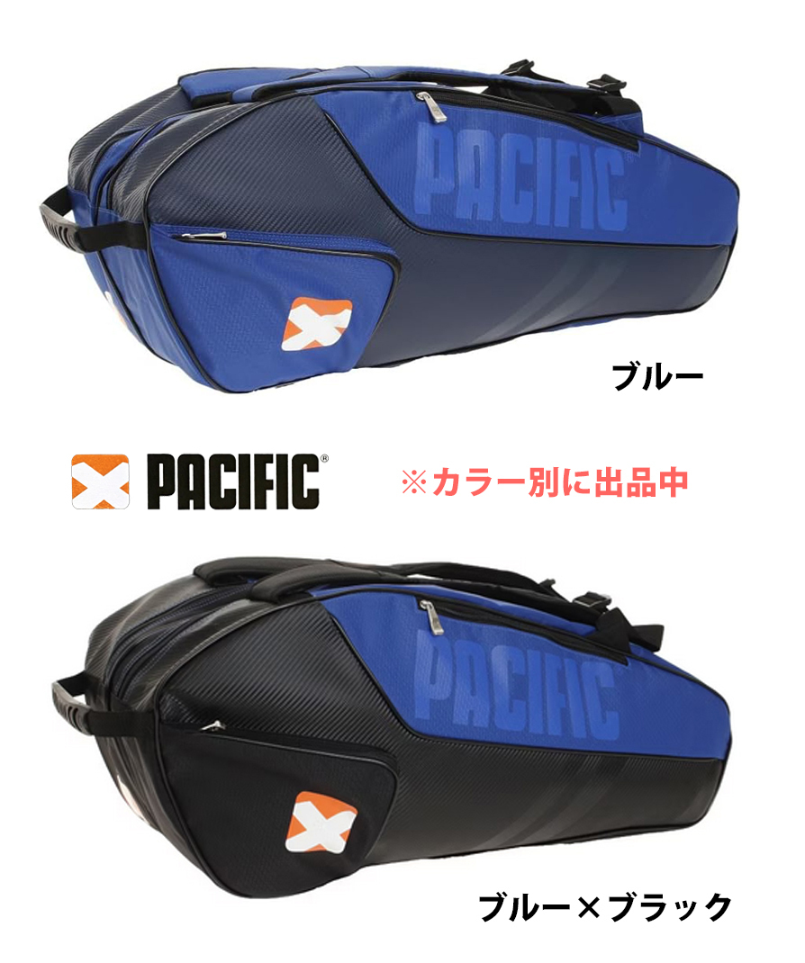 新品タグ付き/PACIFIC（パシフィック） 6本入りラケットバッグ PC-ZK8870/ブルー＆ブラック■在庫限り■_画像1