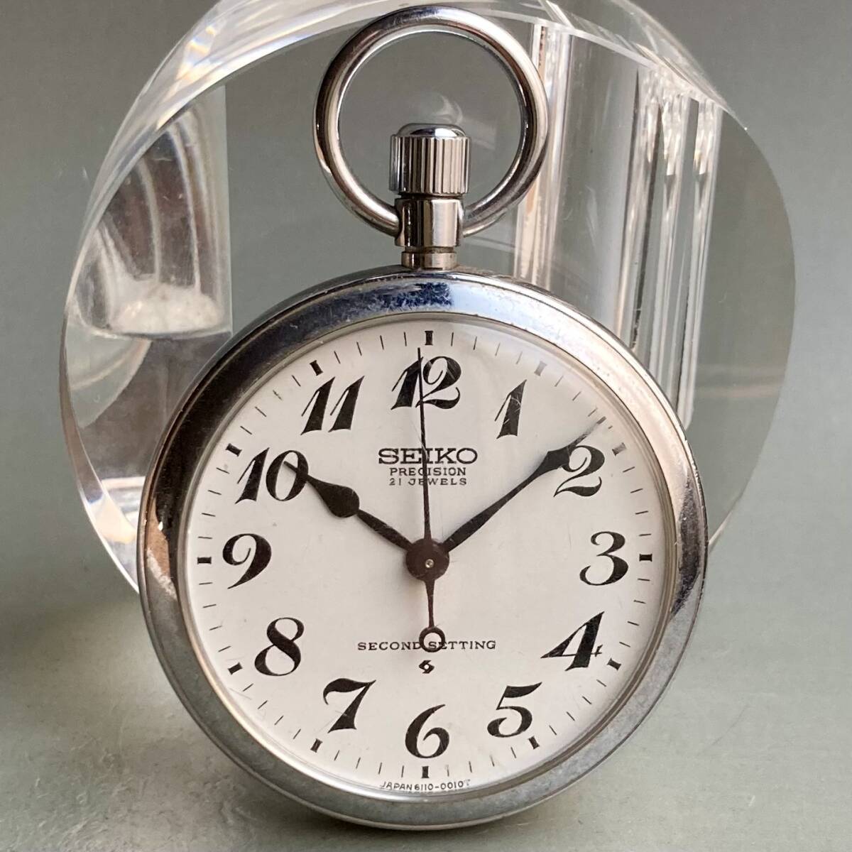 【動作品】セイコー SEIKO 懐中時計 1974年 昭和49年 手巻き 鉄道 ケース径50㎜ ビンテージ ポケットウォッチ オープンフェイス