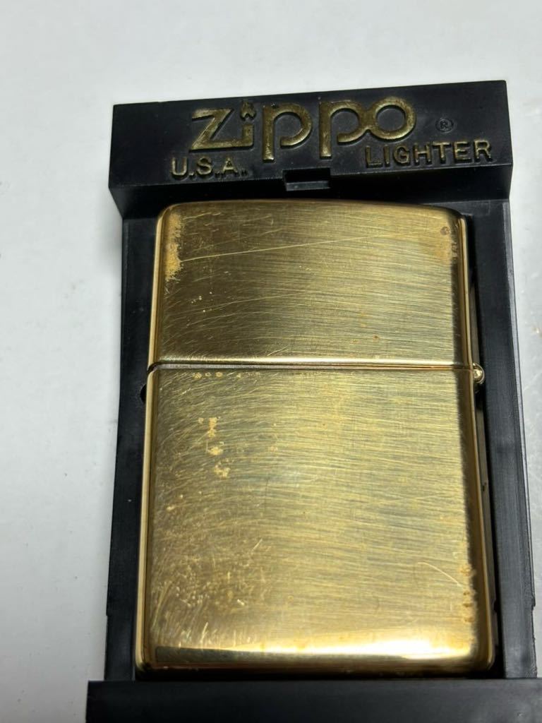 ジッポー 現状品 U.S.S. CUSHING DD-985 ZIPPO 使用感有りゴールド 中古 ライター_画像4