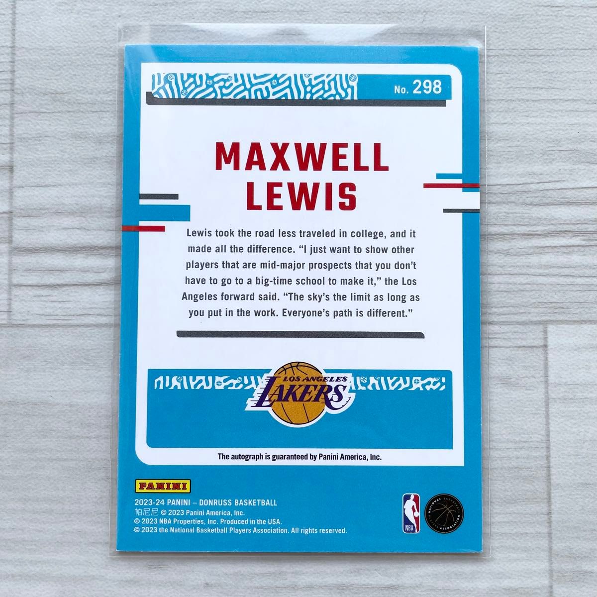 2023-24 DONRUSS MAXWELL LEWIS RC AUTO ルーキーオート 直筆サインカード NBAカード