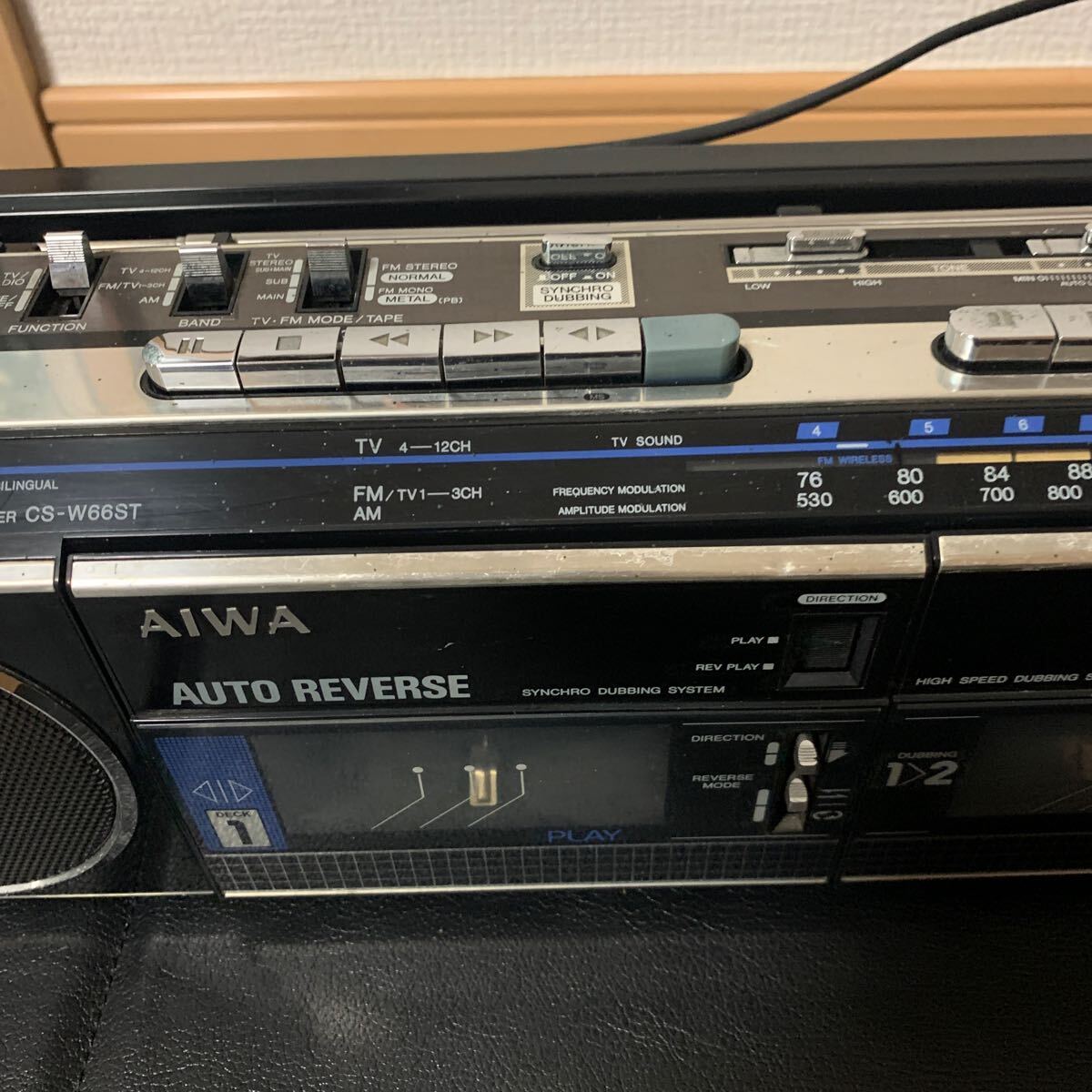 昭和レトロ ダブルラジカセ AIWA CS-W66ST中古品_画像3