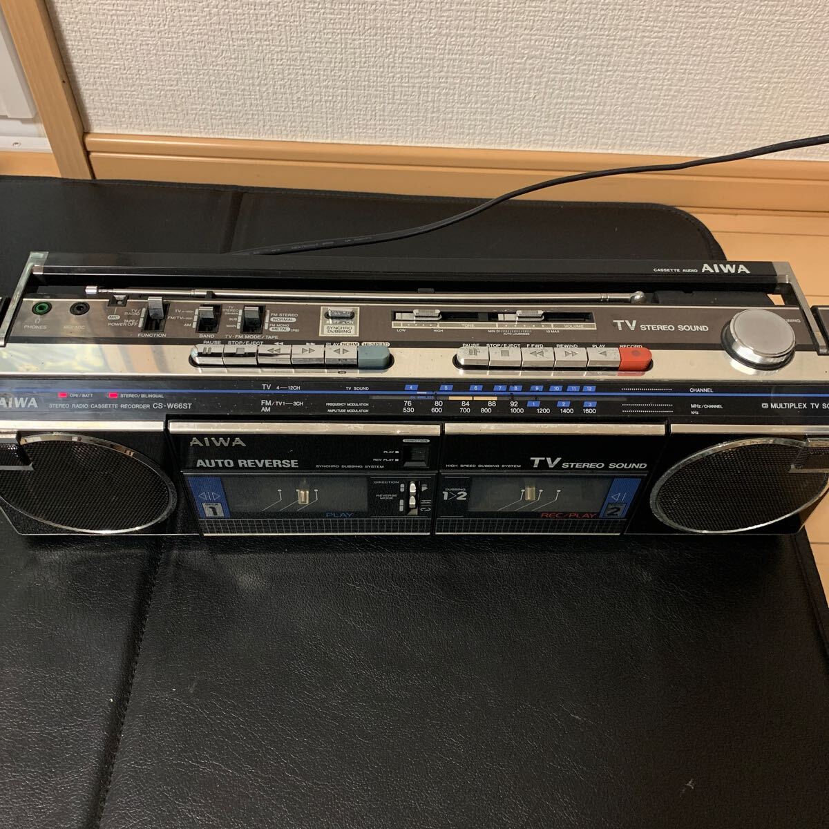 昭和レトロ ダブルラジカセ AIWA CS-W66ST中古品の画像1