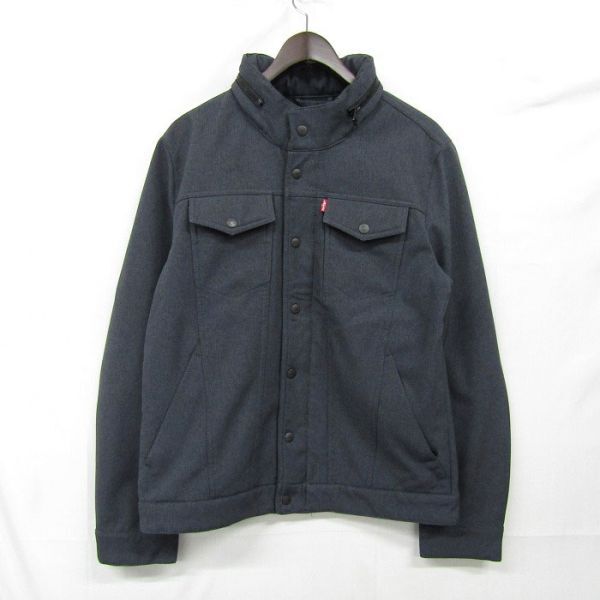 サイズ S Levi's フルジップ ジャケット パーカー フード 収納 フリース ライナー ネイビー リーバイス 古着 ビンテージ 3MA2506_画像1