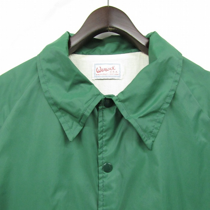  size? WaRWICK Coach nylon jacket green lining have print old clothes Vintage 3MA2207