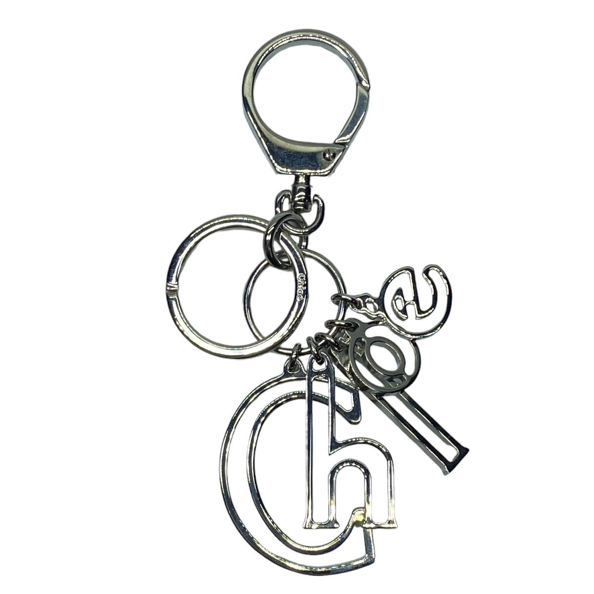 Chloe Chloe кольцо для ключей очарование сумка очарование брелок для ключа Logo metal серебряный 