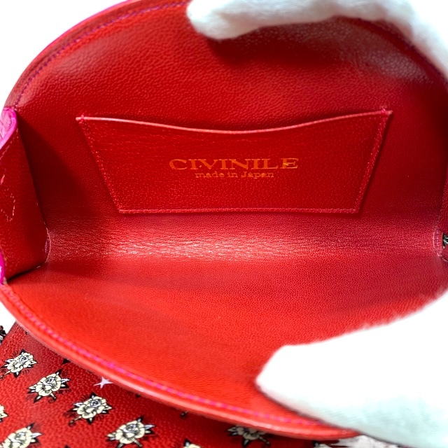 [ beautiful goods ]CIVINILEchibina il chain shoulder bag clutch bag pouch Mini diagonal .. crocodile leather pink 