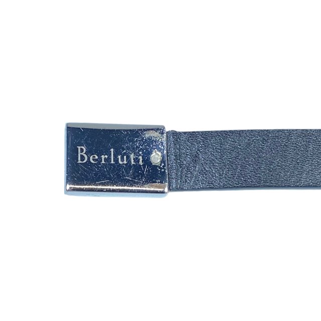 Berluti ベルルッティ シューツリー ブレスレット バングル アクセサリー ワンサイズ ロゴ メタル レザー ベージュ ブラック_画像6