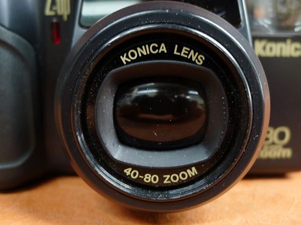 c135 Konica コニカ Z-UP 80 super Zoom フィルムカメラ Size: 約 幅14.5x高さ8.5x奥行7cm シャッター・巻上げ・FLASH・ズーム OK/60_画像4
