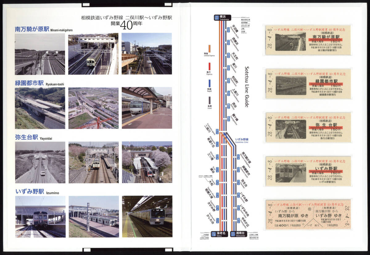 H28　相模鉄道　いずみ野線　二俣川駅～いずみ野駅　開業40周年記念乗車券・入場券セット_画像2