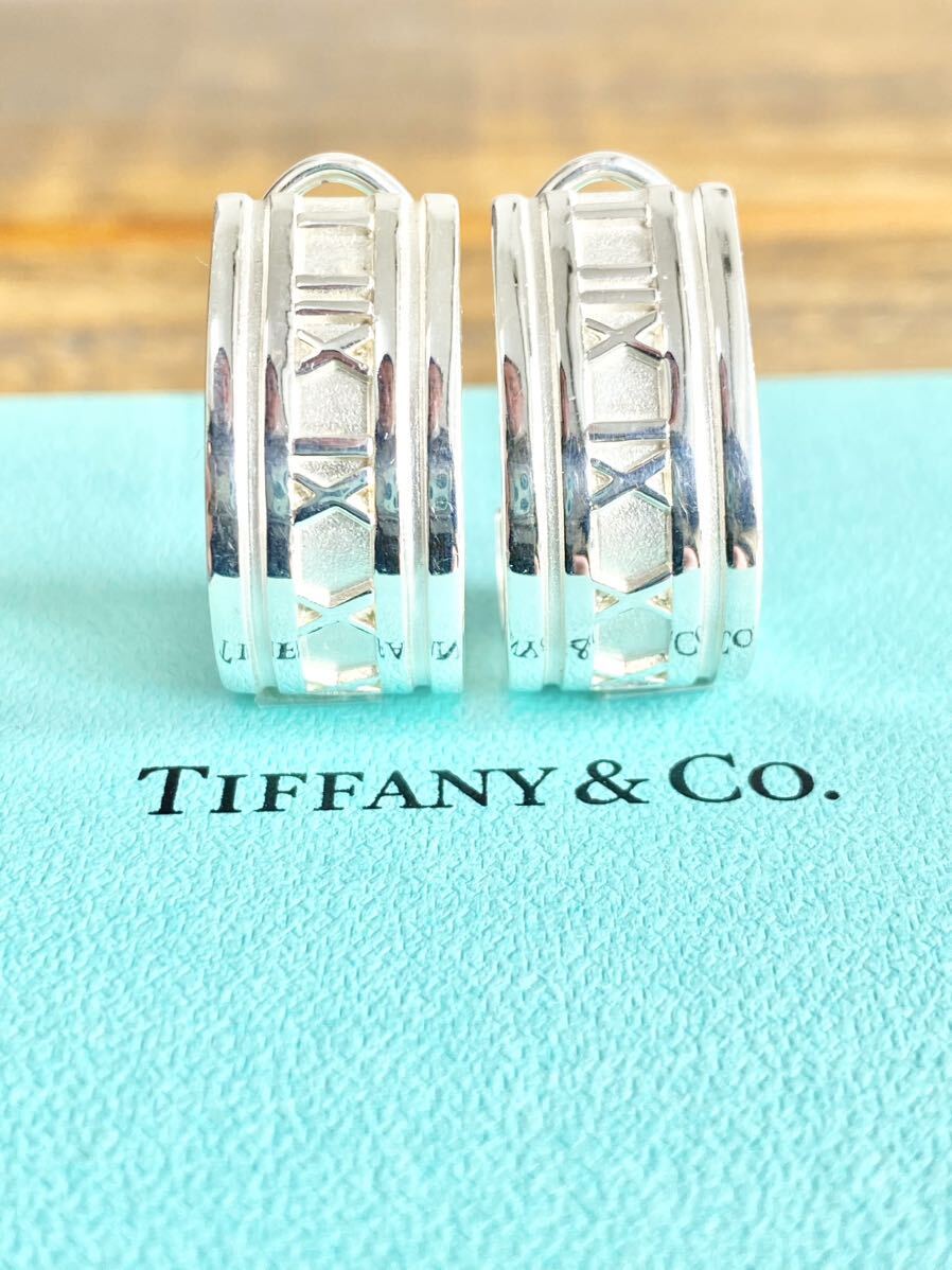 ☆超希少美品☆鏡面磨き仕上げ TIFFANY ヴィンテージ ティファニー アトラス ハーフ フープ ピアス Ag925 イヤリング Ag925 送料無料 レア_画像6