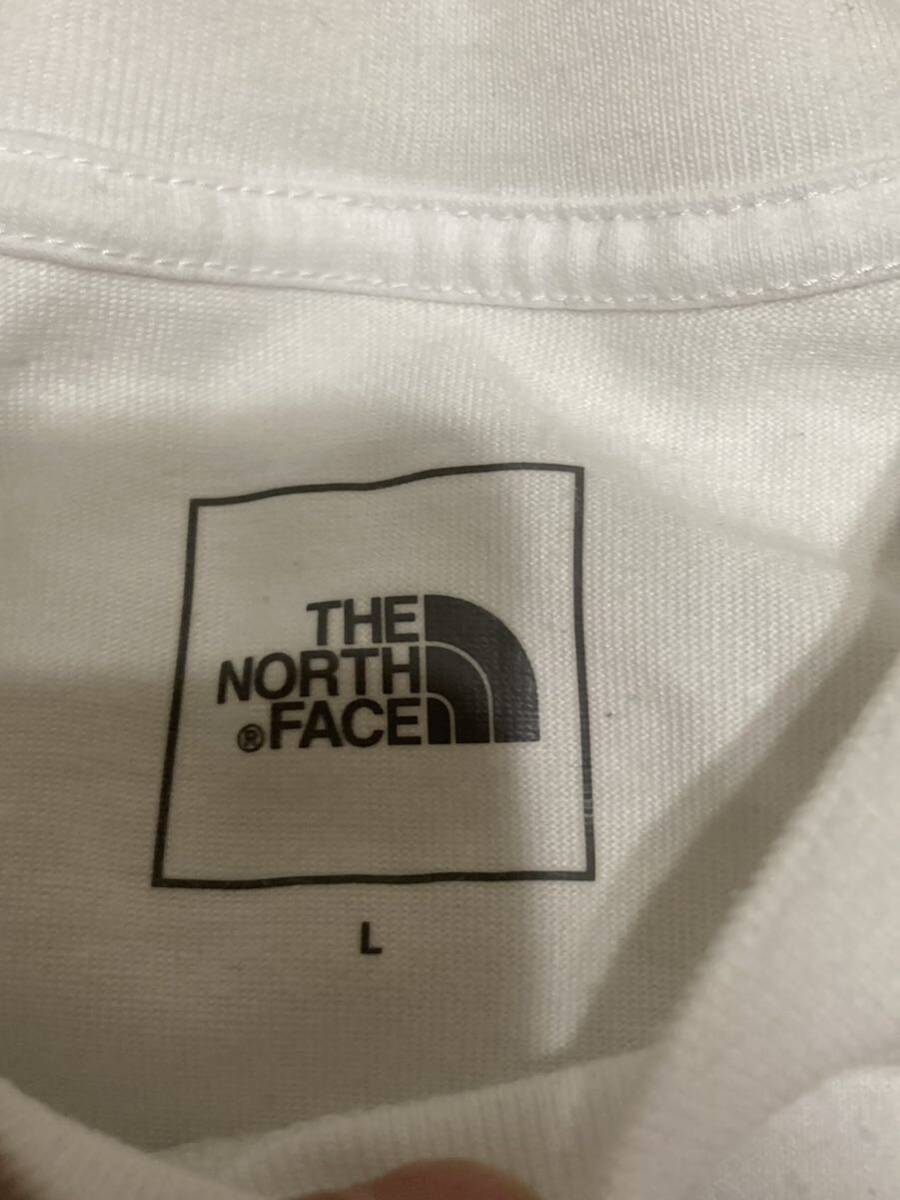 ノースフェイス　ロンt ロングスリーブ　バックスクエアロゴティー　（メンズＬ）　THE NORTH FACE 長袖 ホワイト Tシャツ 